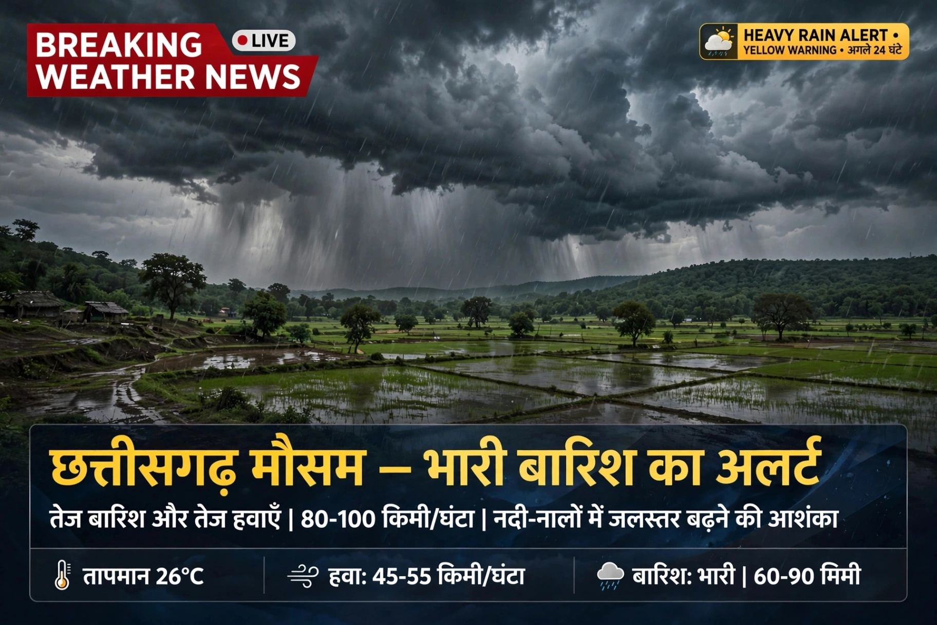 छत्तीसगढ़ में बदला मौसम का मिजाज, क्या होगी तेज बारिश?