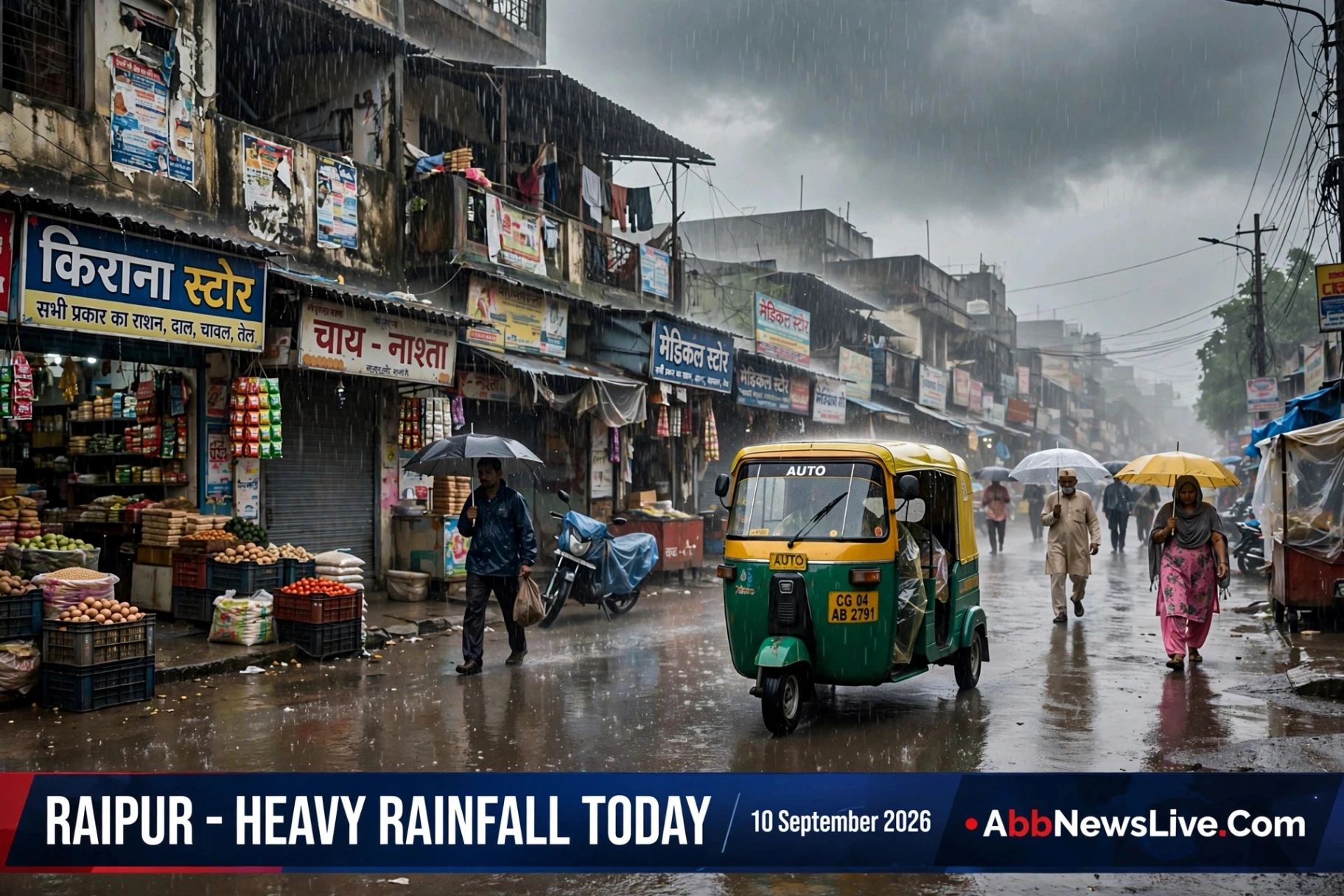 रायपुर में दोपहर बाद झमाझम बारिश का दौर जारी